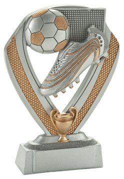 RE.044.C Fussball Kunstharz-Pokal inkl. Beschriftung | 14,0 cm