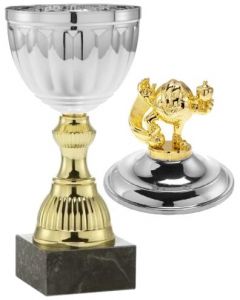 1025.006 Fussball Bambini Pokale mit Deckelfigur inkl. Beschriftung | Serie 7 Stck.