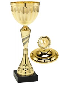 OUT1062/8 Pokale mit Deckel inkl. Emblem u. Beschriftung | Serie 10 Stck.