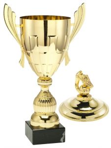 1083.005 Fussball Pokale mit Deckelfigur inkl. Beschriftung | Serie 10 Stck.