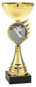 2000FG005 Karate - Taekwondo Pokal mit Kunstharzmotiv inkl. Gravur | Serie 5 Stck.