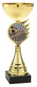 2000FG028 Fussball Pokal mit Kunstharzmotiv inkl. Gravur | Serie 5 Stck.