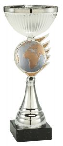 2001FG020 Welt - Globus Pokal mit Kunstharzmotiv inkl. Gravur | Serie 5 Stck.