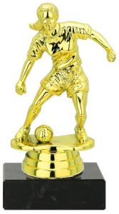 M34206 Fussball - Damen Pokal-Figur mit Marmorsockel | 15,1 cm