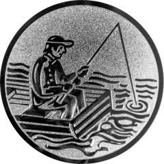 9100.352 Pokal-Emblem Angler im Boot | 25 mm Ø