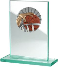 W511.023 Basketball Glastrophäe inkl. Beschriftung | 100x150 mm