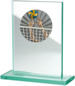 W511.006 Volleyball Glastrophäe inkl. Beschriftung | 100x150 mm