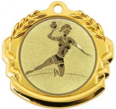 9360.237 Handball Damen Medaille 70 mm Ø inkl. Band / Kordel | montiert