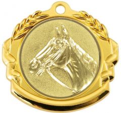 9360.018 Reitsport Medaille 70 mm Ø mit 3D Motiv inkl. Band / Kordel | montiert