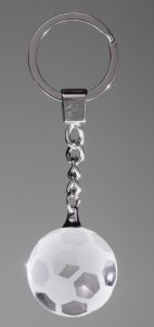 67351 Fussball Glas-Schlüsselanhänger inkl. Geschenkbox | Ø 30 mm