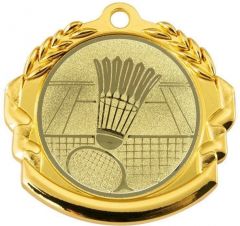 9360.260 Badminton Medaille 70 mm Ø inkl. Band / Kordel | montiert