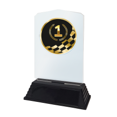 AC100.00 Acryltrophäe mit Motiv (nach Wahl) inkl. Beschriftung | 18,5 cm