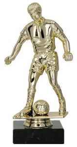 B321/G Fussball Figur gold mit Marmorsockel 19,5 cm | montiert