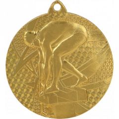 C7450 Schwimmer Medaille 50 mm Ø inkl. Band / Kordel | montiert