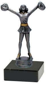 M34098 Cheerleader Pokal-Figur mit Marmorsockel inkl. Beschriftung | 15,8 cm