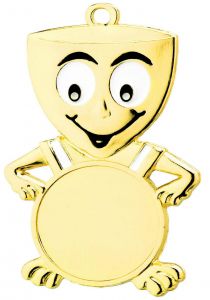 D42A Kinder - Bambini Medaille 32x62 mm inkl. Emblem u. Kordel / Band | montiert