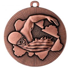 D50.03 C Schwimmer Medaille 50 mm Ø inkl. Band o. Kordel | montiert