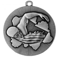 D50.02 C Schwimmer Medaille 50 mm Ø inkl. Band o. Kordel | montiert