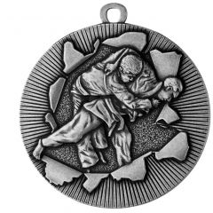 D50.02E Judo Medaille 50 mm Ø inkl. Band o. Kordel | montiert