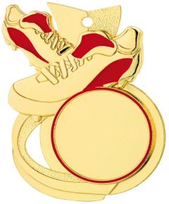 D60.01D Fussballmedaille 60x45 mm inkl. Emblem u. Band oder Kordel | montiert
