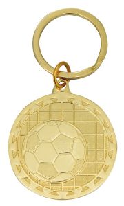 DI4007 Fussball Schlüsselanhänger gold - silber 40x70 mm