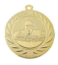 DI5000.H Schwimmer Medaille 50 mm Ø inkl. Kordel / Band | montiert