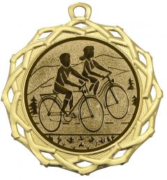 DI7003.251 Radwandern Medaille 70 mm Ø inkl. Band / Kordel | montiert