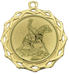 DI7003.391 Westernreiten Medaille 70 mm Ø inkl. Band / Kordel | montiert