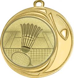 DI7006.260 Badminton Medaille 70 mm Ø inkl. Kordel / Band | montiert