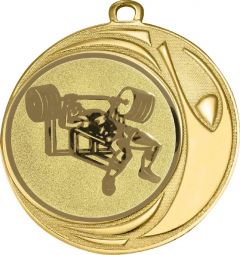 DI7006.407 Bankdrücken Medaille 70 mm Ø inkl. Kordel / Band | montiert