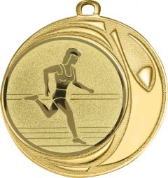 DI7006.244 Einzelläuferin Medaille 70 mm Ø inkl. Kordel / Band | montiert