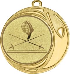 DI7006.345 Fechtsport Medaille 70 mm Ø inkl. Kordel / Band | montiert