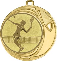 DI7006.210 Tennis - Damen Medaille 70 mm Ø inkl. Kordel / Band | montiert