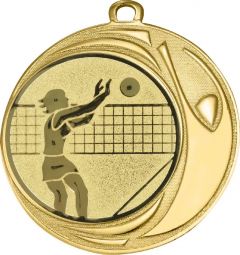 DI7006.239 Volleyball - Frauen Medaille 70 mm Ø inkl. Kordel / Band | montiert