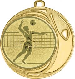 DI7006.238 Volleyball - Männer Medaille 70 mm Ø inkl. Kordel / Band | montiert