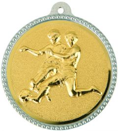 SME.003 Fussball Medaillen 56 mm Ø inkl. Band / Kordel | montiert