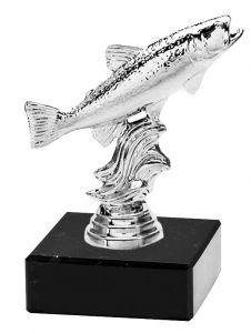 M34032 Angler - Forelle Pokal-Figur mit Marmorsockel inkl. Beschriftung | 12,6 cm
