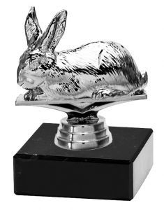 M34274 Kaninchen Pokal-Figur mit Marmorsockel inkl. Beschriftung | 11,0 cm