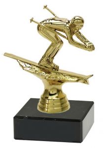 M34532 Alpinski Abfahrtsläufer Pokal-Figur mit Marmorsockel inkl. Beschriftung | 12,9 cm