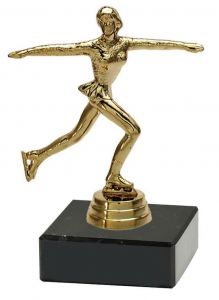M34131 Eiskunstlauf (Damen) Pokal-Figur mit Marmorsockel inkl.  Beschriftung | 13,7 cm
