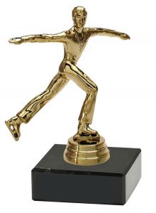 M34129 Eiskunstlauf (Herren) Pokal-Figur mit Marmorsockel inkl.  Beschriftung | 13,7 cm