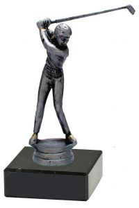 M34224 Golf - Herren Pokal-Figur mit Marmorsockel inkl. Beschriftung | 13,6 cm