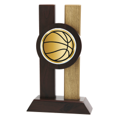 H340.AC Holz-Pokal mit Acrylmotiv inkl. Beschriftung | 3 Größen