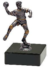 M342412 Handball - Herren Pokal-Figur mit Marmorsockel inkl.  Beschriftung | 9,8 cm
