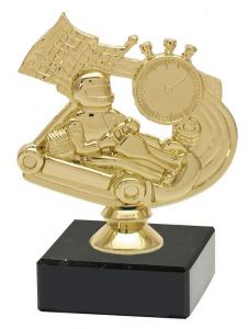 M34360 Kart Pokal-Figur mit Marmorsockel inkl.  Gravur | 13,0 cm