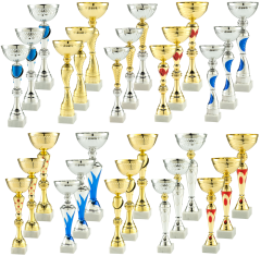 Sparpaket Pokale Augsburg LOT2024-1 - Pokalpaket mit 30 Pokalen | 10 Serien à 3 Größen