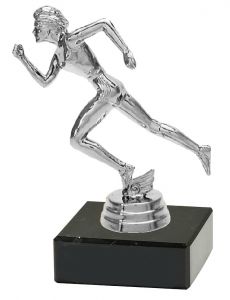 M34310 Läuferin Pokal-Figur mit Marmorsockel inkl. Beschriftung | 12,8 cm