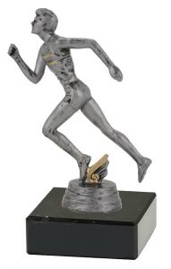 M34318 Läufer Pokal-Figur mit Marmorsockel inkl. Beschriftung | 13,4 cm