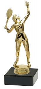 M34618 Tennis (Damen) Pokal-Figur mit Marmorsockel inkl. Beschriftung | 22,9 cm