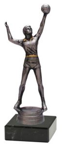 M34638 Volleyball - Herren Pokal-Figur mit Marmorsockel inkl. Beschriftung | 17,6 cm